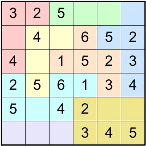 Polimino Sudoku 6x6