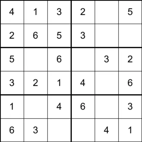 Sudoku 6x6